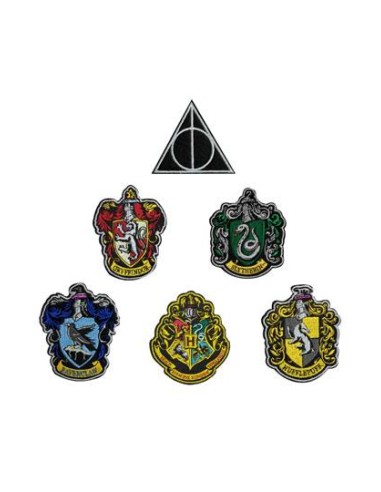 Harry Potter Pack de 6 Parches Escudos de las Casas Parches