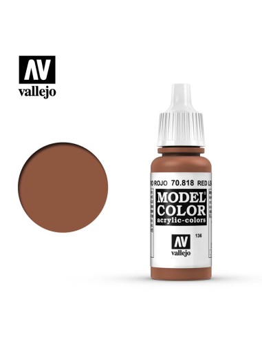 Vallejo Model Color 17 ml: cuero rojo