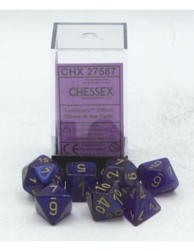 Borealis Royal Purple/Gold 7 Dice Set