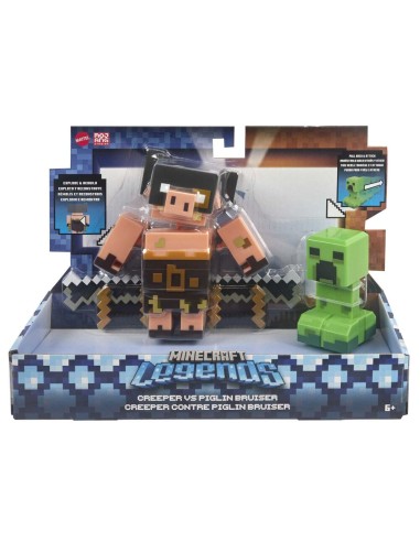 MATTEL Minecraft Creeper VS Piglin Bruiser set 2 figures 8cm