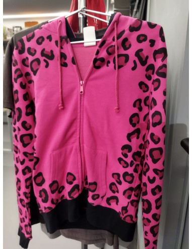 Chaqueta con capucha leopardo fucsia