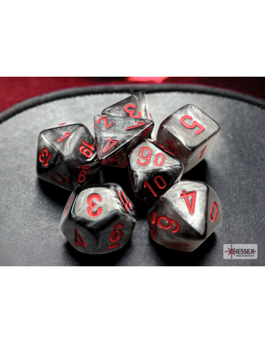 Velvet Mini-hedral Black/red 7-Die Set