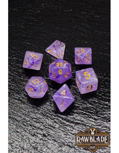 RAWBLADE GEMSTONE SET DADOS AMETHYST (7)